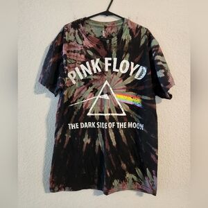 Pink Floyd Adult Black Purple Tie Dye Dark Side of the Moon Tee size medium
